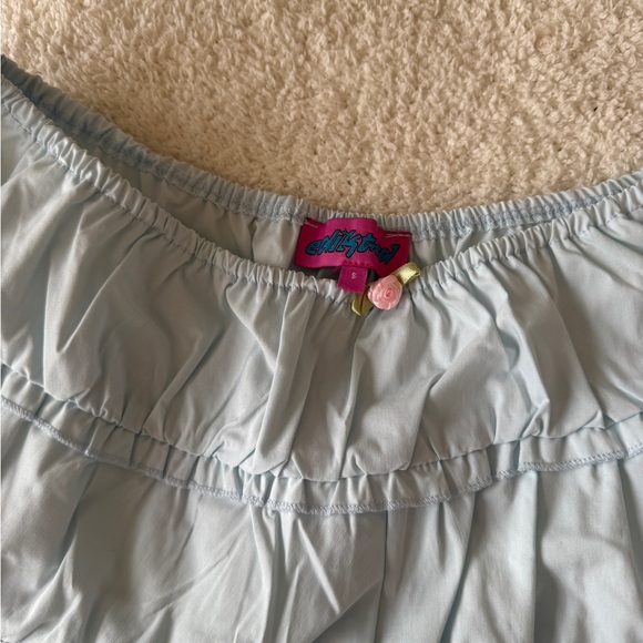 Edikted Light Blue Ruffled Shorts - Picture 5 of 6